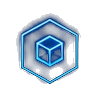 Thin-line cube icon