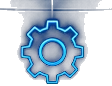 Thin-line gear icon