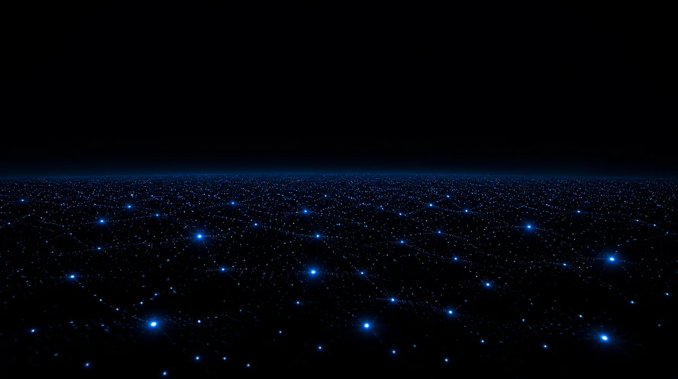 A vast plain of thousands of glowing points of light — each a one-person company